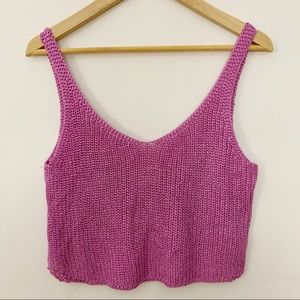 American Apparel Knit Metallic Tank Crop Y9